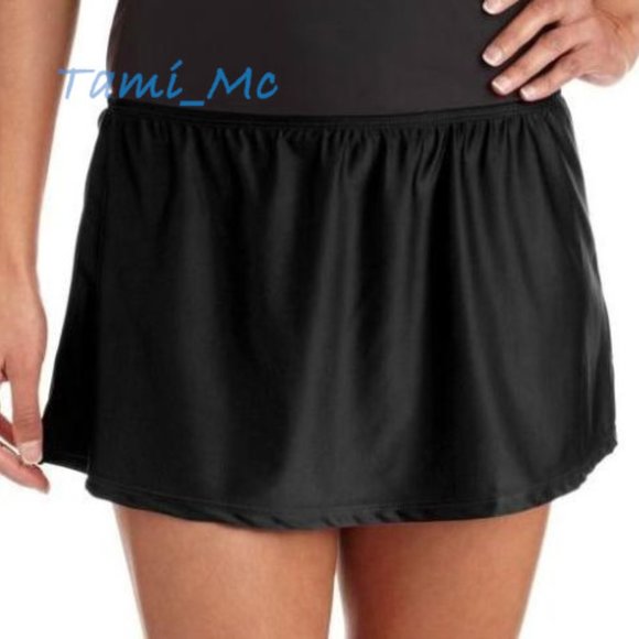 2X Swim Skirt bottom bikini brief TUMMY CONTROL Black PLUS new - Picture 1 of 11